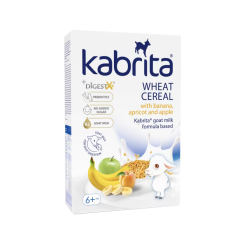 Kviešu putra Kabrita® uz piena maisījuma pamata ar banānu, ābolu un aprikozi, 180g